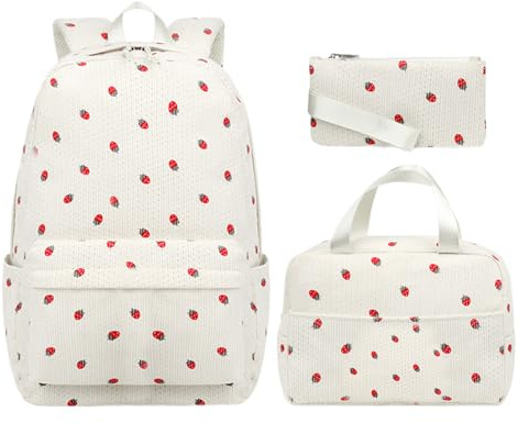 Skolryggsäck för barn Lunchbox, Pennfodral, och Ryggsäck Damer och Flickor | Skolväska Set för tjejer, högskola, endagsturer, resor, semester, sport, vandring, camping och utomhusaktiviteter