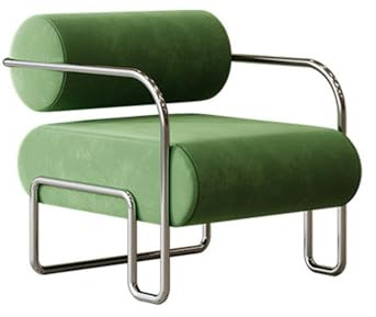 KIBONCY Sofa Retro Living Room Stainless Steel Accent Chair Sling Armchair Metal alcony Lounge for, Bedroom(B)