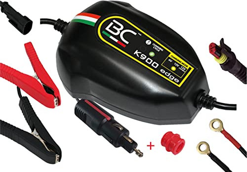 BC Battery Controller K900 EDGE Caricabatterie/Mantenitore Intelligente 1 Amp per BMW, per Batterie 6V/12V/12V CAN-BUS Piombo-Acido, adatto per Moto e Scooter fino a 100Ah