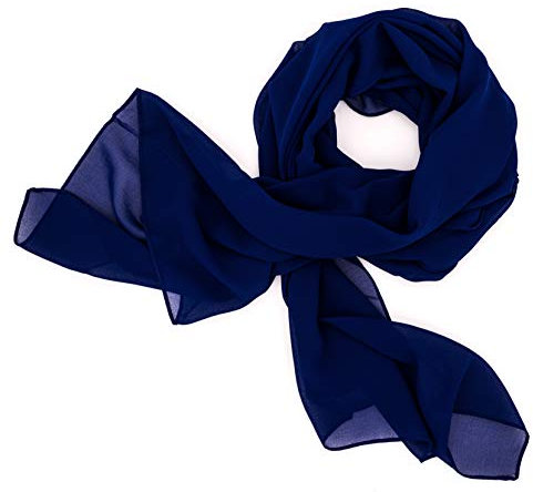 DOLCE ABBRACCIO by RiemTEX Schal Damen SWEET LOVE Stola Chiffon Tuch in 30 Unifarben Schals und Tücher Halstücher XXL Chiffontücher in königlichem Blau Halstuch für jede Jahreszeit (Royalblau)