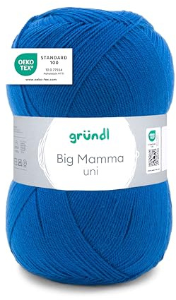 Gründl Wool Big Mamma Plain - XXL Wool for Knitting - Knitting Yarn - Soft and Skin Friendly - 100% Polyacrylic - 1 Ball 400 g / 1040 m - Needle Size 3.5-4.5 - Jeans
