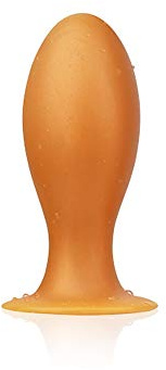 SXOVO Plug Anal con Forma de Huevo Butt Plug de Silicona Líquida Suave con Ventosa Juguetes Anales pour Masaje Próstata y Estimulación Punto G Juguetes Eróticos para Mujer Hombre Sexuales (S, Or)