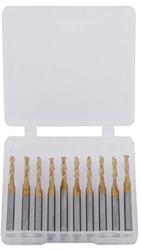 Kuuleyn Fresa a Candela, Fresa in Metallo Duro, Fresa, Fresa a Candela a Doppia elica Rivestita in Titanio Codolo 3,175 mm Diametro Tagliente 2 mm per circuiti Stampati, Parti Hardware