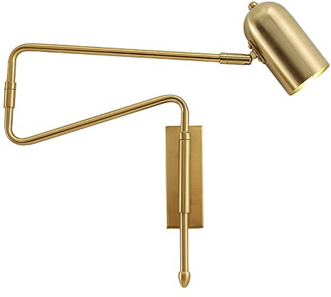 Moderne Leselampe Gold Wandleuchte Mit Langer Swing Schwenkarm Faltbare Wandlampe Innen Schlafzimmer Bettleuchte Wand-Montage E27 Fassung 1 Flammig Für Wohnzimmer Arbeitszimmer Leselicht