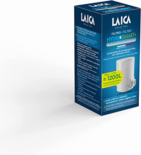 LAICA Cartuccia Filtro Acqua di Ricambio HYDROSMART+™ Metal Stop - Compatibile con Filtro Rubinetto LAICA e Filtro Rubinetto Genova - 4 Mesi di Acqua Filtrata, Riduce Metalli Pesanti e Cloro