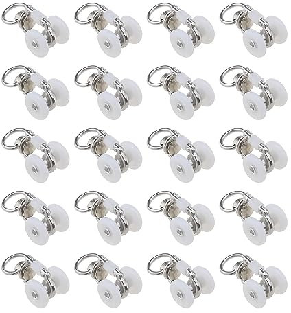 ECSiNG 20st Gardinskena Remskiva Zinklegering Tysta Gardinrullar Gardinlöpare Tillbehör för sovrum Hemkontor Skjutdörrar 14,5 mm hjuldiameter, 18 mm total bredd