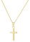 ALEXCRAFT Collier Croix Or Femme Homme Acier Inoxydable Plaqué Or 14K Avec Une Croix 45cm