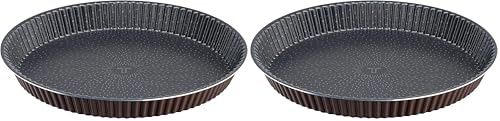 Tefal PerfectBake Moule à tarte 30 cm, Revêtement antiadhésif sûr, Aluminium 100% recyclé, Fabriqué en France, Chocolat J5542102