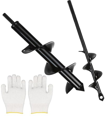 Punta per Trivella a Spirale da Giardino, Trapano a Mano Strumento, da Piantare e Forare, (8 x 30 cm e 4 x 22 cm) 2 Parti