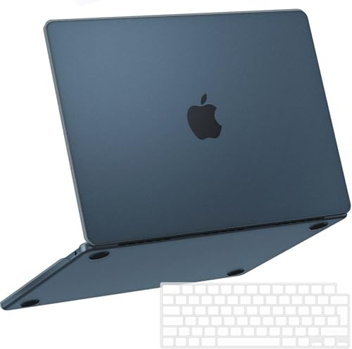 NPUOLS Funda para MacBook Air 15 Pulgadas M5 M4 M3 M2 2026-2023 A3448 A3241 A3114 A2941,Restaurar el Color Original,Plástico Dura Carcasa Protectora Fina+Cubierta de Teclado TPU EU, Medianoche Mate