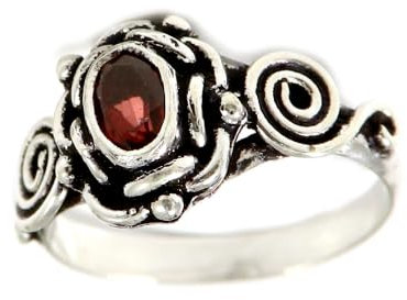 JEWELSTREZORO Bracciale in argento Sterling 925 fatto a mano, per uomo e donna, tutte le misure, gioielli TSR180, 26 (21,0), metallo prezioso Gemma, Granato sfaccettato