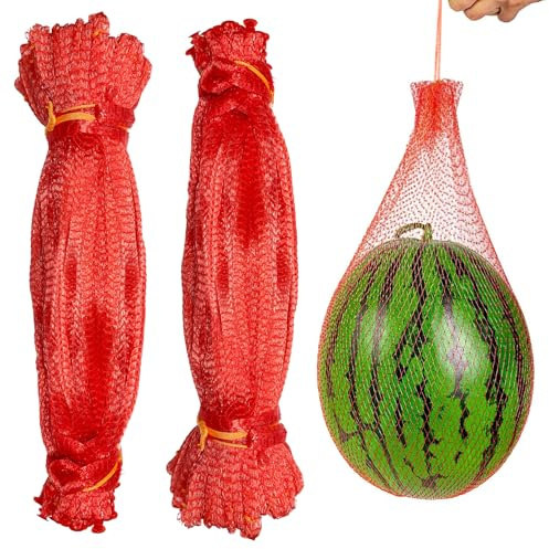 TZEKING 100 Pezzi Rete per Angurie,45cm Riutilizzabili RinforzatoTraliccio Rete per Melone Resistente Amaca,Rete di Melone Amache Melone con Coulisse,Supporto per il Supporto per la Frutta