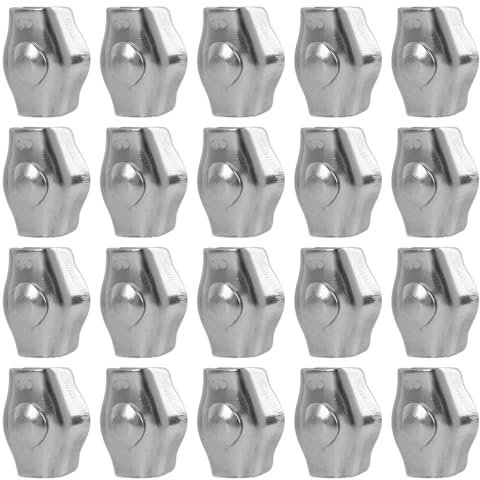 20 Pezzi di Morsetti M3 in Acciaio Inossidabile per Funi Metalliche da 3 mm – Morsetti per Stendibiancheria, Cavi, Giardino, Patio e Vele da Sole fune metallica in acciaio inossidabile