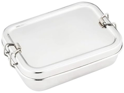Stainless Steel Rectangular Lunch Tiffin Box Food Storage Container With Lid For School, Office, Home, Picnic, Tour- Pack Of 1 Tiffin Box