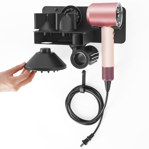 MidingChai Porta Phon, Supporto Phon da Parete Senza Forare, Porta Asciugacapelli in Metallo Compatibile con Dyson Supersonic Nural