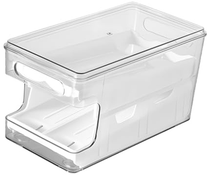 DECOMELODY Contenedor Apilable Para Huevos Con Doble Capa Organizador Reutilizable Para Refrigerador Almacenaje Amplio y Diseño Transparente Para Cocina Moderna