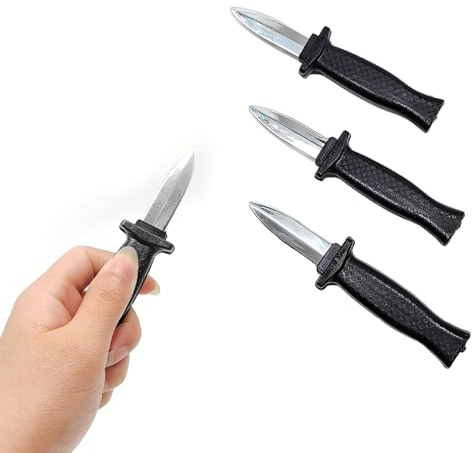 OIXYEY 3 Pezzi Coltello Finto, Coltello Finto Retrattile, Coltello Giocattolo, Per Halloween Scherzi Trucchi Giochi, Spettacolo Di Magia (18.8 * 2.6Cm)