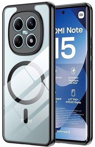 Rojeuinn Funda para Xiaomi Redmi Note 15 4G/5G Case, Funda para teléfono móvil Hecha de Material de PC Duro,cómoda y Suave al Tacto, Resistente a caídas, Golpes y Huellas Dactilares -Transparente