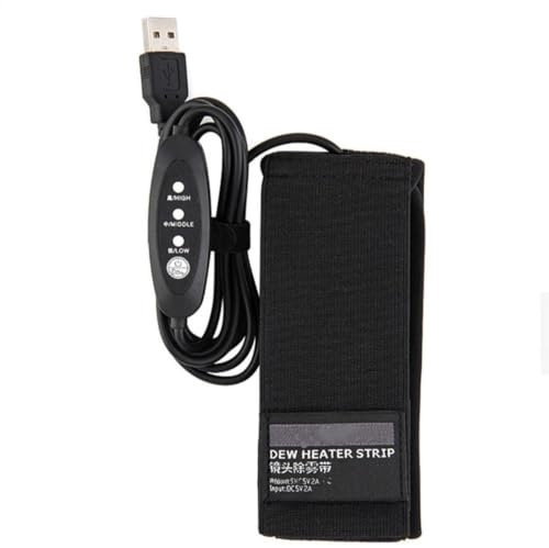 Lens Dew Heater Strip – 11 varmare | USB-driven – Kamerateleskop Anti | dimma värmeband Lågtemperatur linsvärmare för fotografering Astrofotografering utomhusfotografering