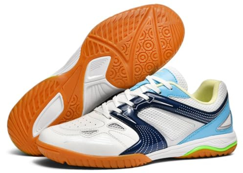 JiuQing Chaussures Tennis Table Hommes Chaussures Légères Badminton Tennis | Semelle Caoutchouc Microfibre, Confortable Respirante, Antidérapante, Pour Volleyball Squash Pickleball Sports Raquette