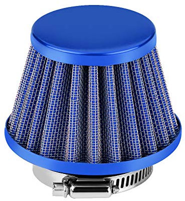 Motorcycle Air Intake Filter Kit, Universal Pit Bike Air Filter 38mm Motorcycle Clamp-on Air Intake Filter Kit for Off-road Motorcycle ATV Quad Dirt Pit Bike (Blue)