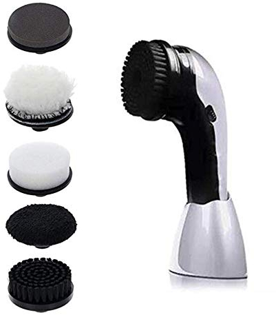 OFAY Electric Polishing Machine, Multi-Function Portable Hand-Held Shoe Polisher, Leather Sofa Car Seat Cleaning Brush Leather Care Machine,Silver