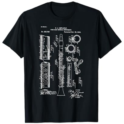 Brevet de plan de fanfare de musicien de clarinette T-Shirt