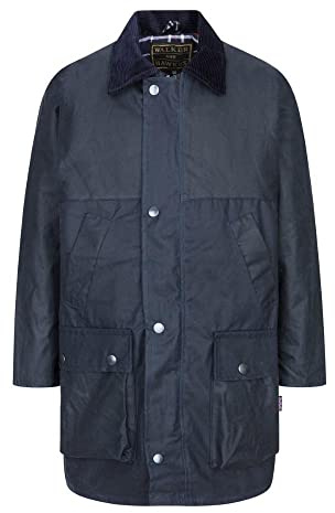 WALKER AND HAWKES - Giacca Imbottita in Cera per Bambini - Blu Marino - 30 (9/10 Anni)