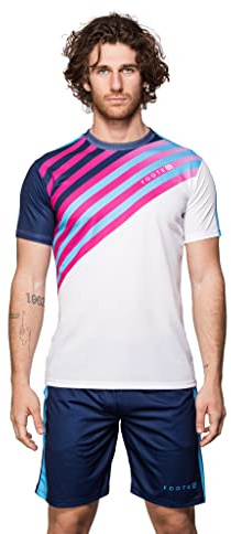 Footex Completo Padel Uomo T-Shirt e Pantaloncino con Tasche in Tessuto Traspirante Leggero Made in Italy (M, Padel Three)