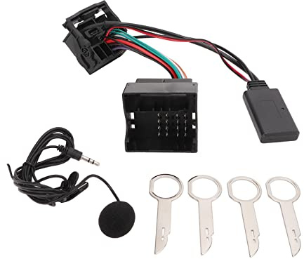 mumisuto Bluetooth 5.0 trådlös ljudadapter, Bluetooth-musikadapter aux-i-kabel med mikrofon, handsfree-samtal, ersättning för Ford Focus Mondeo Fiesta Fusion 6000CD för bilar