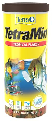 TetraMin® Tropical Flakes Nutritionally Balanced Diet for Tropical Aquarium Fish, Fish Food for Tropical Fish, 8.81 Ounces