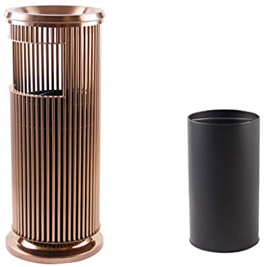 VNNHGB Outdoor Trash Cans Metal Outdoor Trash Can with Ashtray Peel Buckets Trash Can According to Office Environment Placement Waste Recycling Composter (Color: Rose Gold Size: