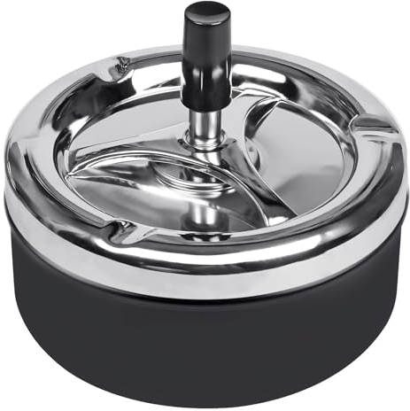 1PC QUALSEN posacenere, posacenere da esterno,posacenere da tavoloposacenere chiuso,Posacenere Girevole,Posacenere in Acciaio Inox ，Moderno Posacenere Girevole con Coperchio， Posacenere Portatile