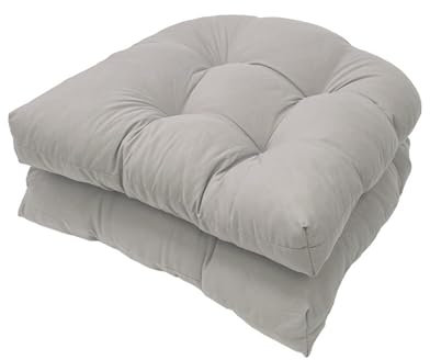 FYHTC 2 Pieces Replacement Cushions U-shaped Cushion Sofa Rattan Chair Cushion California Armchair Sofa Rattan Garden Cushion Seat Pad(Light gray)