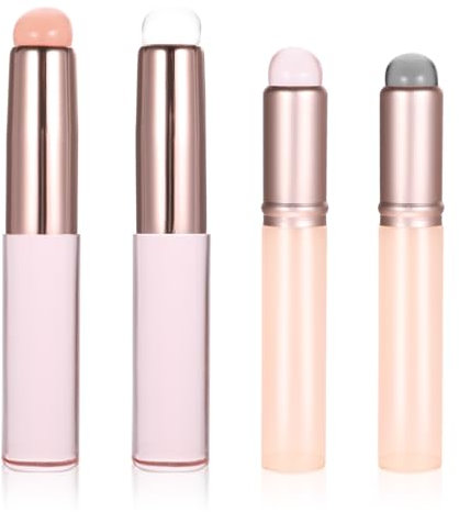 Yuanchu Lot de 4 pinceaux à lèvres en silicone avec capuchon applicateur élastique pour les lèvres - Pinceaux applicateurs multifonctions pour femme - Outils de maquillage pour gloss à lèvres, baume à