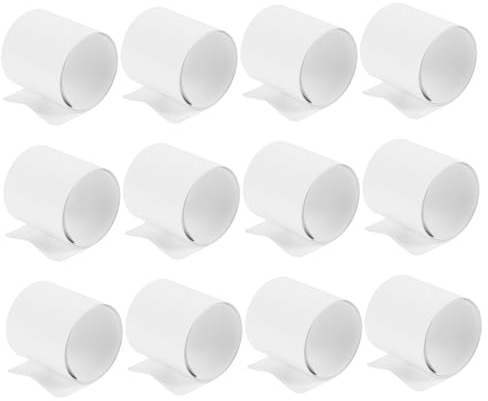 Vaguelly 12 pièces Bracelets Claquer Blanc DIY Graffiti Bracelets à Claquer Vides pour Fête Activités Manuelles et Créations Enfantines