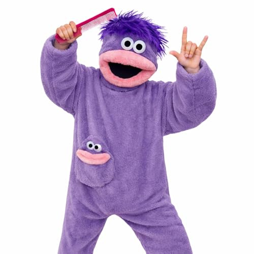 silly green big-mouth cartoon monster character onesie Adult Pajamas soft Plush Hooded Loungewear For Movie Nights Family Fun And Cozy Relaxing goofy onesie One-Piece couple sleepwear homewear
