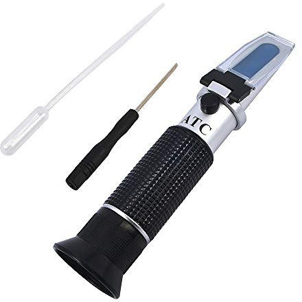 OriGlam RSG-100ATC Black Brix 0-32% Refractometer Beer Sugar Wine Alcohol Wort SG Meter Saccharimeter Handheld Tester Tools