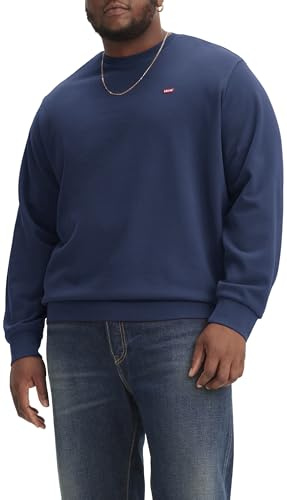 Levi's Men's Big & Tall Original Housemark Crew Sweatshirt, Blue, 1XL