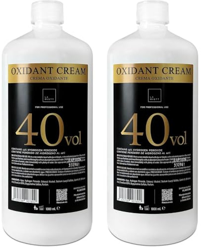 LA MISTT Crema Oxigenada 40 Vol (12%) para Tintes | 2 Botellas de 1 Litro | Decolorante Pelo Profesional