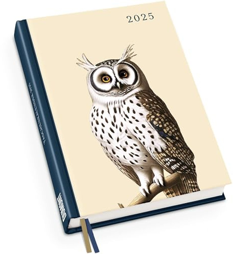 DUMONT - Eule 2025 Taschenkalender, 11,3x16,3cm, Planer mit zwei Lesebändchen und vielen Sonderseiten, designt von 30x40