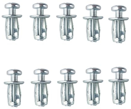 Naisfei Lot de 10 ancrages en métal pour cavité M4 x 20 - Vis pétale - Ancrage mural creux robuste pour la décoration de la maison et les fixations sur les cavités et les murs en plaques de plâtre