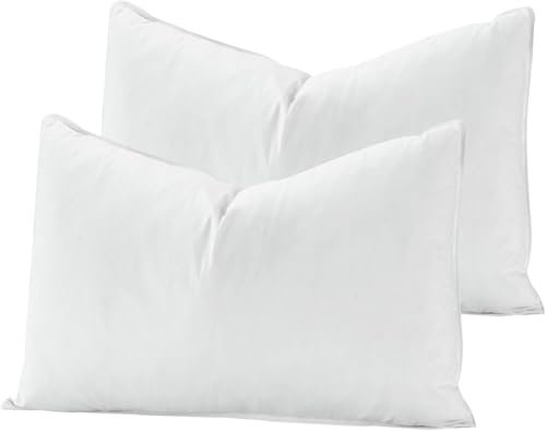 Deodar Federkissen Daunenkissen 50x70 | 2er Set | Für Allergiker Geeignet | 3 Kammer Atmungsaktiv Hotel Qualität Kopfkissen | 790g Füllungen | Baumwollbezug | Waschbar | Öko-Tex RDS Zertifiziert