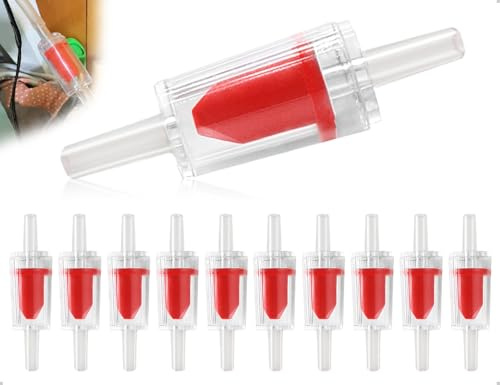 Lhbwhiz 10 Pezzi Valvole di ritegno per Acquario,Valvola di ritegno unidirezionale in plastica,Accessori per Acquario,per Tubo dell'Aria Standard da 4 mm,Utilizzabile per acquari Domestici (Rosso)