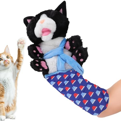 Generico Pupazzo Di Lotta Di Gatto, Pupazzi a Mano Di Peluche per Gatti, Guanto Da Lotta Con Imbottitura Robusta, Giocattolo Interattivo per Gatti per L'addestramento E L'esercizio