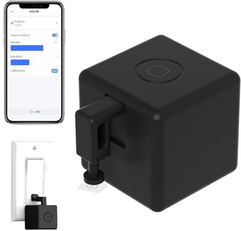 Fingerbot Plus Interrupteur intelligent, bouton intelligent Zigbee avec commande tactile, bras mécaniques Tuya Smart Life pour Alexa Google Home, Finger Bot pour tous les interrupteurs(noir)