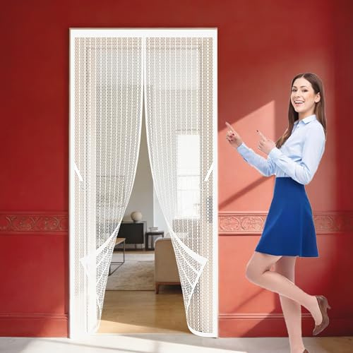 Zanzariera Magnetica Porta 99 x 245 cm Facile da Installare Porte Anti Zanzare Anti Zanzare Insetti per Porta Finestra Balcone Soggiorno, Bianco