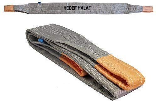 4 Tonnen Tragfähigkeit 4 Meter Länge Hebegurt Rundschlinge Hebeband Bergegurt aus Polyster mit Endschlaufen für Kran, Abschleppen Grau