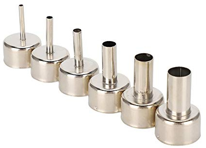 VBESTLIFE Heißluftpistole Düse, 3mm/4mm/5mm/8mm/10mm/12mm 6pcs Heißluftpistole Düse,858 Heißluftpistole SMD Rework Station Zubehör