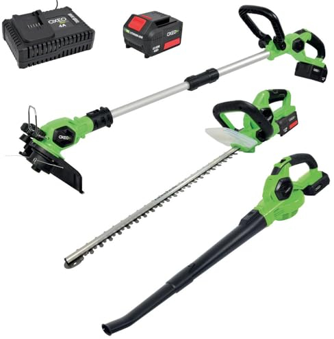 Packs d'outils de jardin 18V : Taille Haie/Coupe bordure/Souffleur avec chargeur et batterie 4Ah